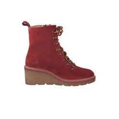 Tamaris 1-25802-33 540 Damen Keil Stiefelette Leder Brick Rot Klassische Stiefeletten - Rot -Ausgewählte Fashion Boots-Geschäfte 12470658 03