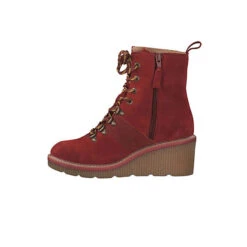 Tamaris 1-25802-33 540 Damen Keil Stiefelette Leder Brick Rot Klassische Stiefeletten - Rot -Ausgewählte Fashion Boots-Geschäfte 12470658 05
