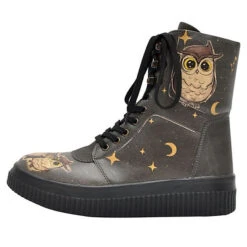 Dogo Future Boots - Owl Family Schnürstiefel - Schwarz