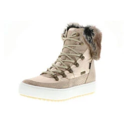 Damen Kurzschaft Winterstiefel Snowboots Stiefeletten Kunstfell Reptilienoptik Gefüttert Gold/bronze - Gold