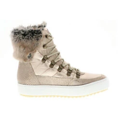 Damen Kurzschaft Winterstiefel Snowboots Stiefeletten Kunstfell Reptilienoptik Gefüttert Gold/bronze - Gold -Ausgewählte Fashion Boots-Geschäfte 17892285 06