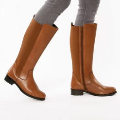 Flach Lederboot Klassische Stiefel -Ausgewählte Fashion Boots-Geschäfte 20074004 02