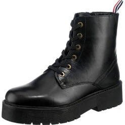 Echtleder Plateau Boot Schnürstiefeletten