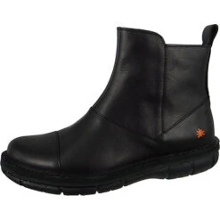 *art Damen Elegante Stiefelette Antibes Chelsea 1428 Schwarz Black Leder Ankle Boots - Schwarz