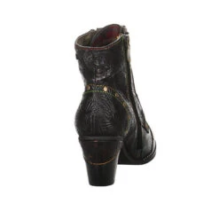 Laura Vita Damen Stiefeletten Schuhe Alcizeeo Stiefelette Elegant Freizeit Zierreißverschluss Nietendekor Lederkombination Gemustert Schnürstiefeletten - Schwarz -Ausgewählte Fashion Boots-Geschäfte 22404070 08