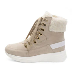 Trekkingschuhe Damen Leder - Damen Winterschuhe Gefüttert Mit Absatz - Wanderschuhe Damen - Stiefeletten Damen Winter Bequem Damen Stiefeletten Leder -Ausgewählte Fashion Boots-Geschäfte 22750736 02