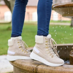 Trekkingschuhe Damen Leder - Damen Winterschuhe Gefüttert Mit Absatz - Wanderschuhe Damen - Stiefeletten Damen Winter Bequem Damen Stiefeletten Leder -Ausgewählte Fashion Boots-Geschäfte 22750736 05