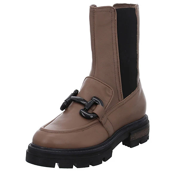 MJUS Damen Stiefeletten Schuhe Chelsea Boots Elegant Freizeit Schmuckelemente Glattleder Uni Plateau-Stiefeletten - Braun 3 MJUS Damen Stiefeletten Schuhe Chelsea Boots Elegant Freizeit Schmuckelemente Glattleder Uni Plateau-Stiefeletten - Braun