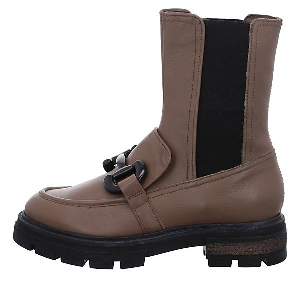 MJUS Damen Stiefeletten Schuhe Chelsea Boots Elegant Freizeit Schmuckelemente Glattleder Uni Plateau-Stiefeletten - Braun 4 MJUS Damen Stiefeletten Schuhe Chelsea Boots Elegant Freizeit Schmuckelemente Glattleder Uni Plateau-Stiefeletten - Braun – Bild 2