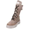 Damen Stiefel Schuhe Schnürstiefel Elegant Freizeit Bergsteigerösen Glattleder Gemustert Schnürstiefel - Beige -Ausgewählte Fashion Boots-Geschäfte 27535687 01
