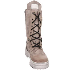 Damen Stiefel Schuhe Schnürstiefel Elegant Freizeit Bergsteigerösen Glattleder Gemustert Schnürstiefel - Beige -Ausgewählte Fashion Boots-Geschäfte 27535687 03