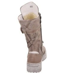 Damen Stiefel Schuhe Schnürstiefel Elegant Freizeit Bergsteigerösen Glattleder Gemustert Schnürstiefel - Beige -Ausgewählte Fashion Boots-Geschäfte 27535687 04
