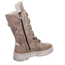Damen Stiefel Schuhe Schnürstiefel Elegant Freizeit Bergsteigerösen Glattleder Gemustert Schnürstiefel - Beige -Ausgewählte Fashion Boots-Geschäfte 27535687 05