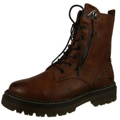 Mustang Damen Sportliche Stiefelette Winterschuhe 1398506 Braun 307 Cognac Kunstleder Ankle Boots - Braun