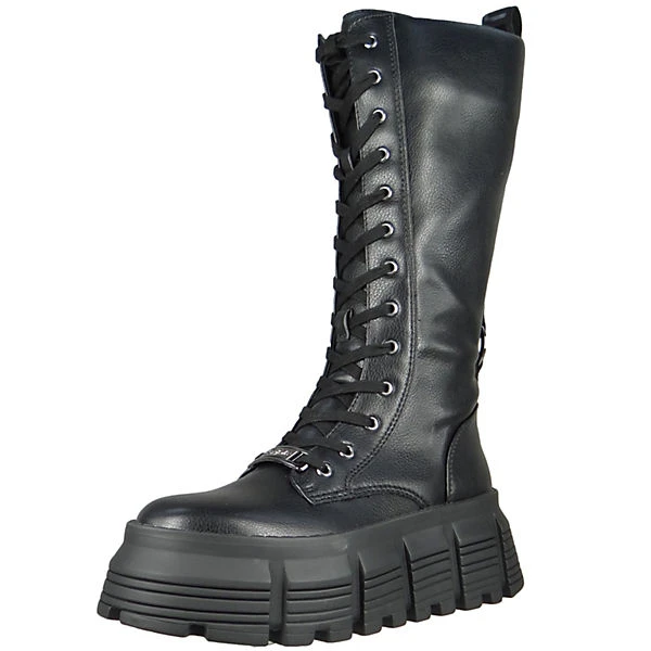 Buffalo Damen Sportliche Stiefel Winterschuhe Ava Lace Up HI 1224018 Schwarz Black Kunstleder Mit Perfect Fit Durch Memory Foam Klassische Stiefel - Schwarz 4 Buffalo Damen Sportliche Stiefel Winterschuhe Ava Lace Up HI 1224018 Schwarz Black Kunstleder Mit Perfect Fit Durch Memory Foam Klassische Stiefel - Schwarz – Bild 2
