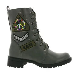 Schnür-Stiefelette - Grün