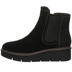 Clarks Damen Stiefel Schuhe Airabell Move Keilstiefelette Elegant Freizeit Veloursleder Uni Klassische Stiefel - Schwarz -Ausgewählte Fashion Boots-Geschäfte 28524390 02