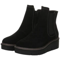 Clarks Damen Stiefel Schuhe Airabell Move Keilstiefelette Elegant Freizeit Veloursleder Uni Klassische Stiefel - Schwarz -Ausgewählte Fashion Boots-Geschäfte 28524390 10