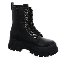 Buffalo Aspha Chain Laceup Boots Logoschriftzug Synthetik Uni Biker Boots - Schwarz -Ausgewählte Fashion Boots-Geschäfte 28524409 06