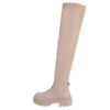 Plateaustiefel Reißverschluss, Blockabsatz, - Beige -Ausgewählte Fashion Boots-Geschäfte 29120622 01