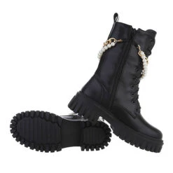 Western- & Bikerboots Lochschnürung, Blockabsatz, Perlen, Kette - Schwarz 7 Western- & Bikerboots Lochschnürung, Blockabsatz, Perlen, Kette - Schwarz -Ausgewählte Fashion Boots-Geschäfte 29124396 02