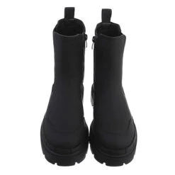 Flache Stiefeletten Reißverschluss, Blockabsatz, -Ausgewählte Fashion Boots-Geschäfte 29124438 04