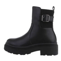 Plateaustiefeletten Schnalle, Blockabsatz, Riemen - Schwarz -Ausgewählte Fashion Boots-Geschäfte 29127453 04