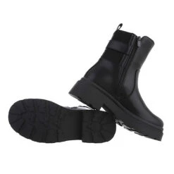 Plateaustiefeletten Schnalle, Blockabsatz, Riemen - Schwarz -Ausgewählte Fashion Boots-Geschäfte 29127453 05