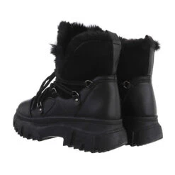 Snowboots Lochschnürung, Blockabsatz, Dekofell - Schwarz 8 Snowboots Lochschnürung, Blockabsatz, Dekofell - Schwarz -Ausgewählte Fashion Boots-Geschäfte 29128276 03