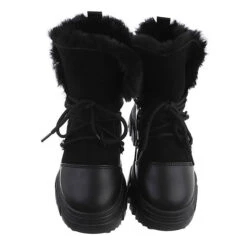 Snowboots Lochschnürung, Blockabsatz, Dekofell - Schwarz 9 Snowboots Lochschnürung, Blockabsatz, Dekofell - Schwarz -Ausgewählte Fashion Boots-Geschäfte 29128276 04