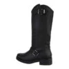 Western- & Bikerstiefel Reißverschluss, Blockabsatz, Used Look - Schwarz