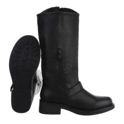 Western- & Bikerstiefel Reißverschluss, Blockabsatz, Used Look - Schwarz -Ausgewählte Fashion Boots-Geschäfte 29244865 02