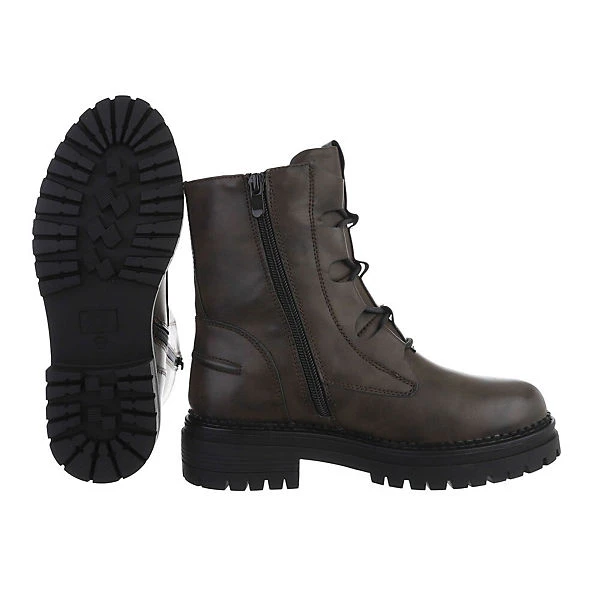 Western- & Bikerboots Lochschnürung, Blockabsatz, Used Look 4 Western- & Bikerboots Lochschnürung, Blockabsatz, Used Look – Bild 2