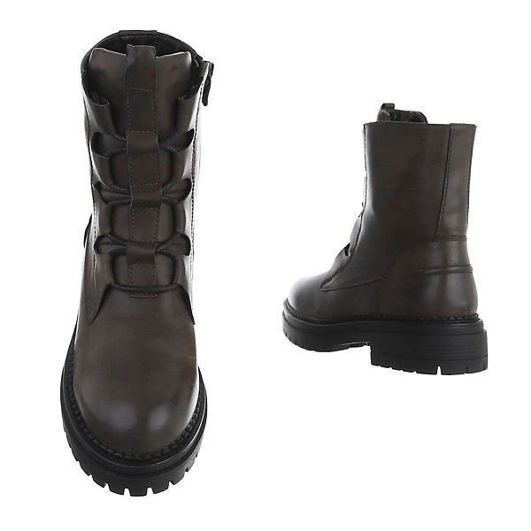 Western- & Bikerboots Lochschnürung, Blockabsatz, Used Look 5 Western- & Bikerboots Lochschnürung, Blockabsatz, Used Look – Bild 3