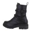 Western- & Bikerboots Schnalle, Blockabsatz, Kette - Schwarz