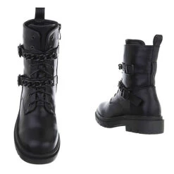 Western- & Bikerboots Schnalle, Blockabsatz, Kette - Schwarz -Ausgewählte Fashion Boots-Geschäfte 29252647 03