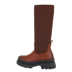 Plateaustiefel , Blockabsatz, Used Look