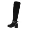 Overknees Reißverschluss, Blockabsatz, Nieten, Dekoschnallen - Schwarz -Ausgewählte Fashion Boots-Geschäfte 29424773 01