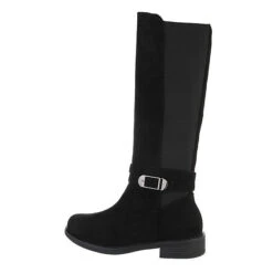 Ausgewählte Fashion Boots-Geschäfte 41 Flache Stiefel Reißverschluss, Blockabsatz, Dekoschnallen - Schwarz