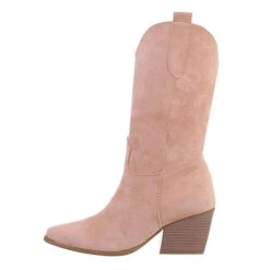 Western- & Bikerstiefel Reißverschluss, Blockabsatz,