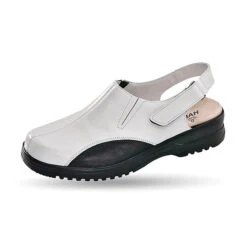 Unisex Hartjes-Komfort-Berufsschuh-Clog Mit Wechselfussbett Arbeitshalbschuhe - Schwarz/weiß